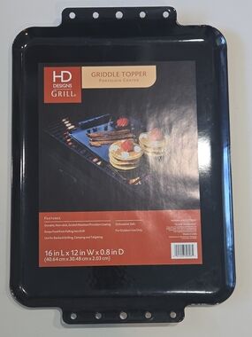 HD Designs Grill Black Porcelain-Coated Griddle Topper